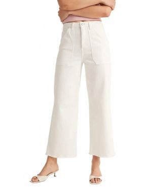 Jbd. Cargo Pocket Wide Leg Jeans - White