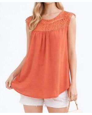 Hailey & Co Lace Yoke Top - Orange