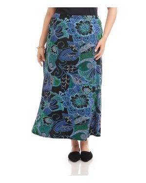 Karen Kane Side-Slit Midi Skirt - Blue