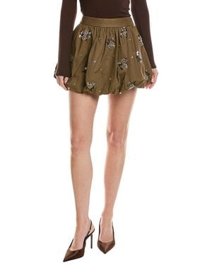 Endless Rose Sequins & Beaded Low-Waist Bubble Skirt - Green