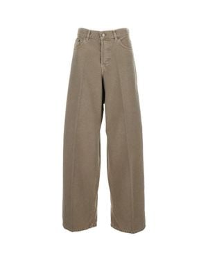 Haikure Wide Denim Pants With Relaxed Fit And Classic Five-Pocket Styling - Natural