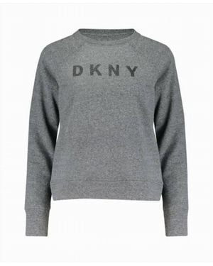 DKNY Ombre Glitter Logo Sweatshirt - Gray