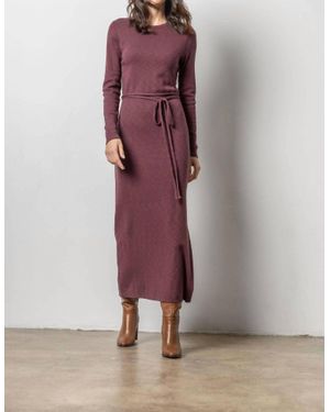 Lilla P Belted Maxi Column Dress - Purple