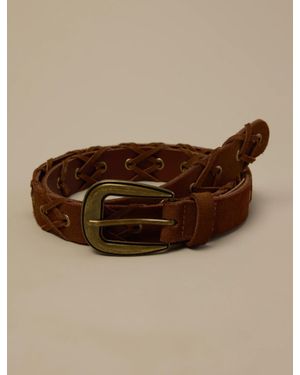 Lucky Brand Suede Laced Belt - Brown