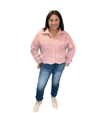 Risen Mid Rise Slim Straight Jeans - Pink