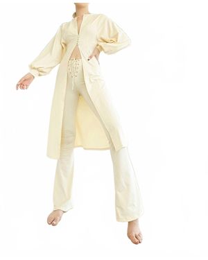 Koy & Victoria Isa Flares Lace Up Pants - White