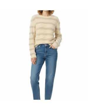 Fate by LFD Cowl Neck Chevron Knit Sweater - Blue
