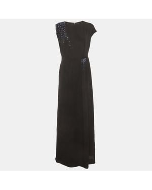 Lanvin Crepe Flared Maxi Dress - Black