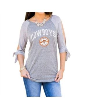 Gameday Couture Oklahoma State College Playing For Keeps Top - Blue