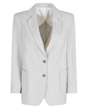 Seventy Single-Breasted Lapel Viscose-Blend Blazer - Gray