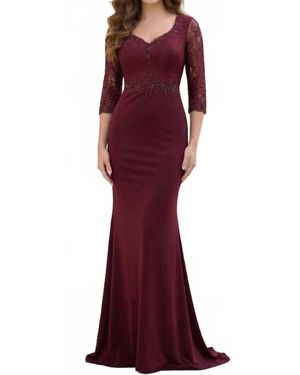 Lucci Lu V-Neck Long Dress - Red