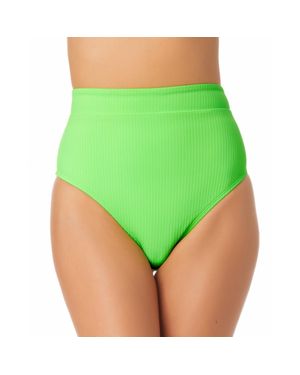 California Waves Juniors High Waist Ribbed Swim Bottom Separates - Green