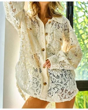 Bibi Oversized Lace Shacket - Metallic