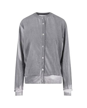 Our Legacy Plush Button-Up Ribbed Sweater - Gray