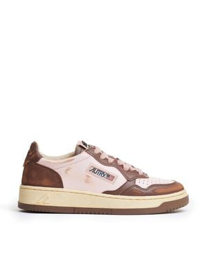 Autry Medalist Low Leather Sneakers - Pink