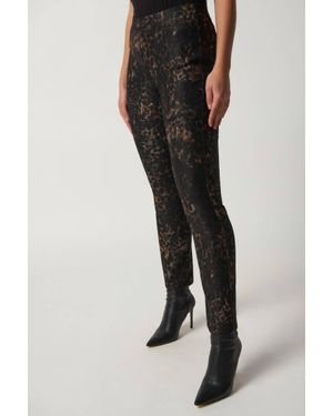 Joseph Ribkoff Animal Print Slim Fit Jeans - Black