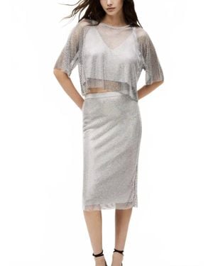Ba&sh Midi Meshy Skirt - Gray