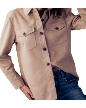 Love Tree Suede Trucker Jacket - Green