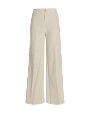Nude High-Waisted Stretch Cotton Wide Leg Jeans - White