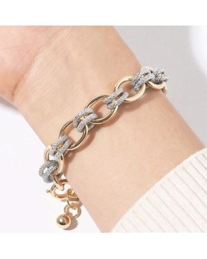 Fashnzfab Dipped Two Tone Twisted Link Chain Bracelet - Natural