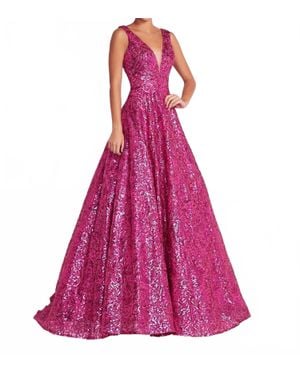 Panoply Plunging Back Sequined Dress - Pink