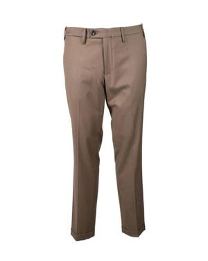 Michael Coal Tailored Pants With Mid-Rise Waist And Subtle Stretch - Gray