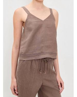 Splendid Stella Linen Trim Tank Top - Brown