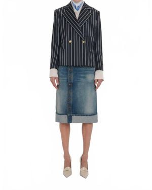 Victoria Beckham Placket Denim Skirt - Blue