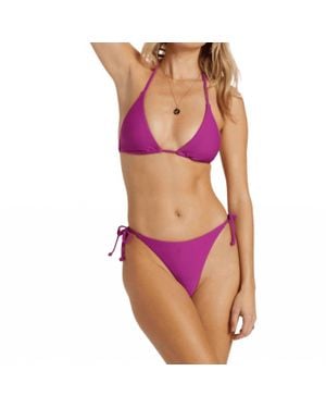 Billabong Tanlines Tie Side Tanga Bikini Bottoms - Purple