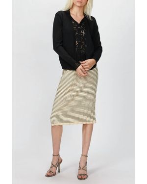Goen.J Lace Paneled Cardigan - Black