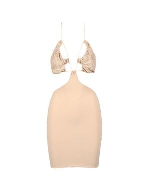 Amazuìn Fitted Mini Dress With Unique Cut-Out Design - White
