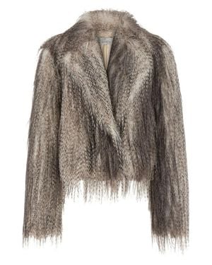 GIUSEPPE DI MORABITO Long Hair Faux Fur Coat - Brown