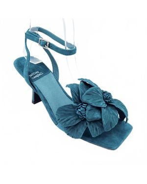 Jeffrey Campbell Honolulu Heeled Flower Sandal - Blue