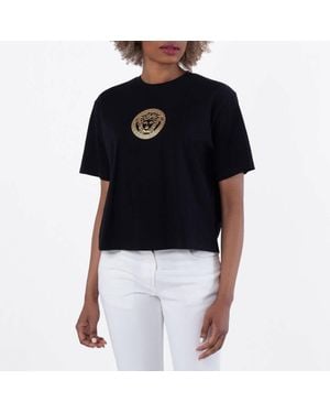 Versace T-Shirt With Medusa Head - Black
