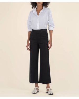 Kut From The Kloth Topaz Linen Wide Leg Pants - Black