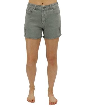 Grace and Lace Casual Colored Denim Shorts - Green