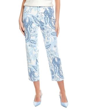 Jones New York Fly Front Lexington Straight Ankle Pant - Blue