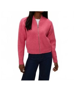 Michael Stars Lidia Cropped Bomber Jacket - Red