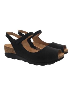 Dansko Marcy Milled Nubuck Sandals - Black