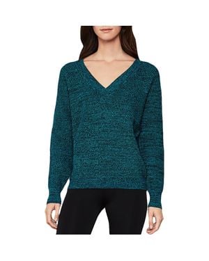 BCBGMAXAZRIA Marled V-Neck Pullover Sweater - Green