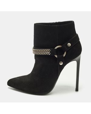Saint Laurent Saint Laurent Harness Chain Size 37.5 Suede Ankle Length Boots - Black