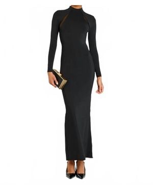 SER.O.YA Krystal Maxi Dress With Mesh Paneling - Black