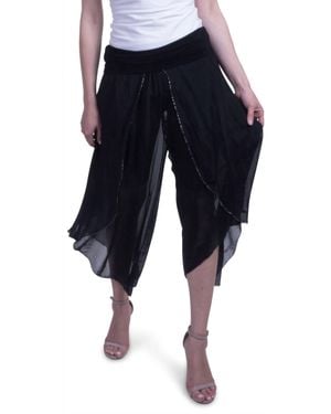 Gigi Moda Selena Wide Leg Silk Pants - Black