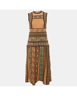 Missoni Patterned Knit Sleeveless Midi Dress - Brown