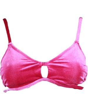 Jessica Simpson Velvet Bikini Swim Top Separates - Pink