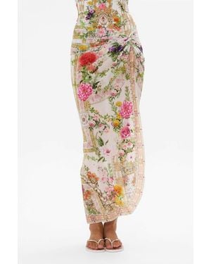 CAMILLA Twist Front Long Skirt - Multicolor