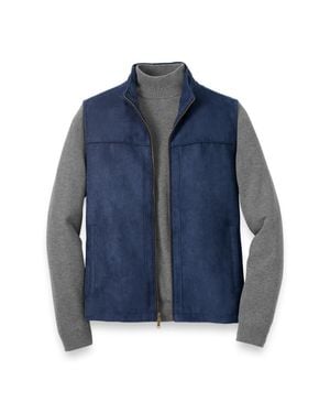 Paul Fredrick Microsuede Vest - Blue