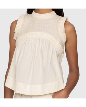 Sea Larissa Emb Tank Top - Natural