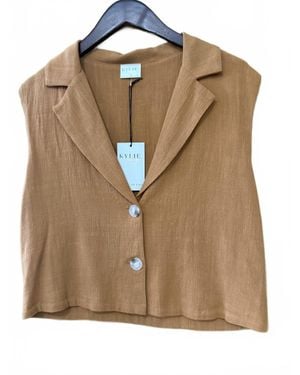 Kylie Paige Chai Button Down Vest - Brown