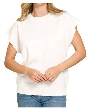 Zenana Whitney Crew Sweater - Natural